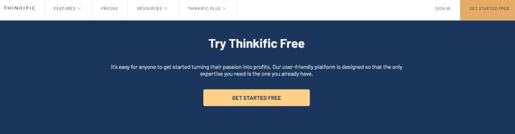 Thinkific Free Online Course Platform - Listed as one of the Best Free Online Course Platforms.