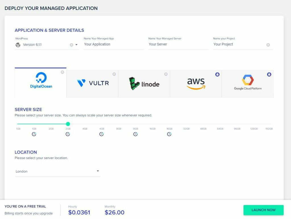 CloudWays review - how to lunch new server