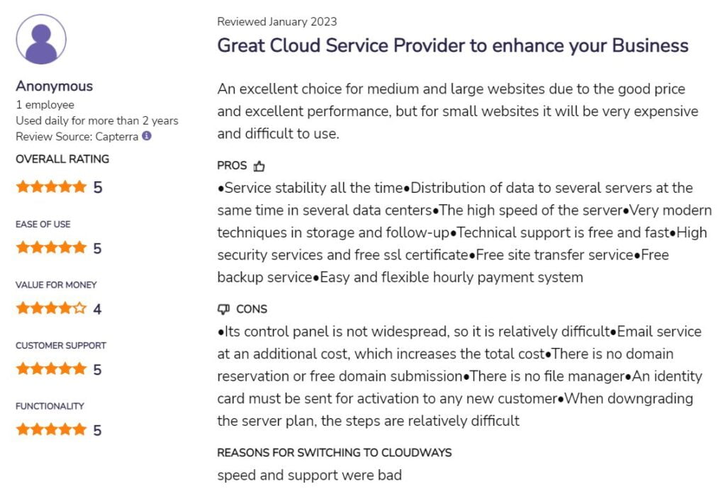 CloudWays User Review 4