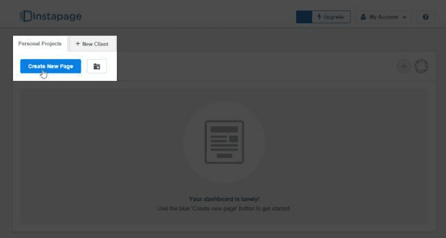 create new Instapage landing page