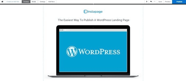 wordpress landing page