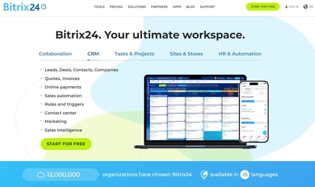 Bitrix24 home Page