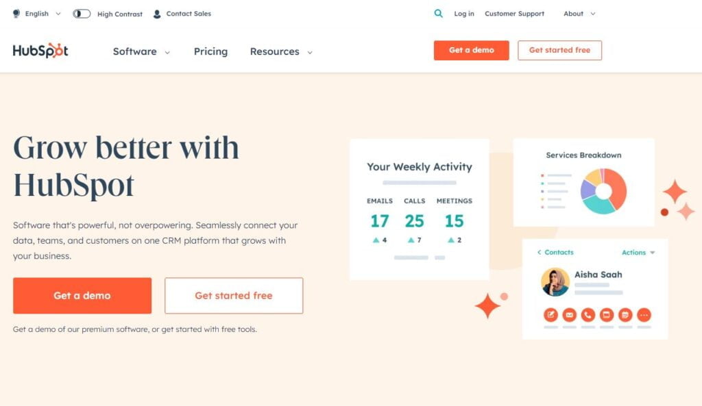 HubSpot CRM Home Page