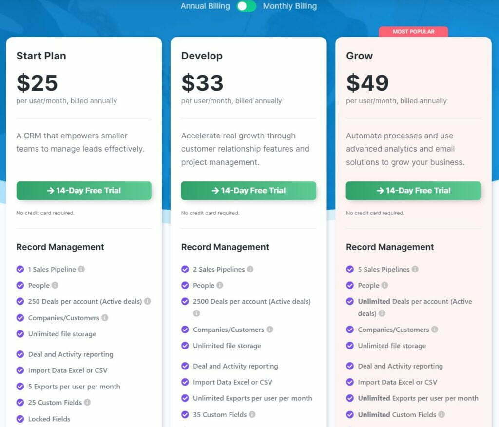 Pipeline Plans and Pricing