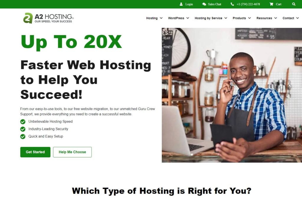 A2 Hosting Home Page