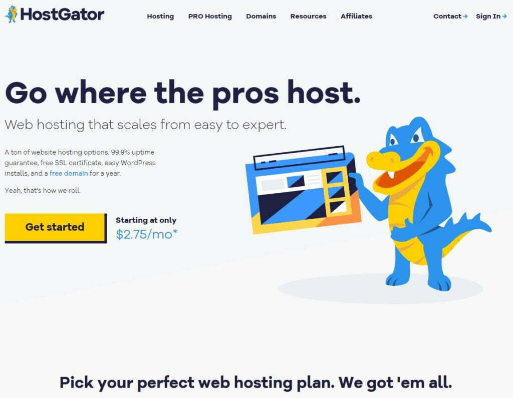 Hostgator Home Page