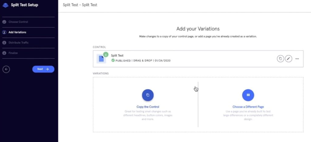 Leadpages AB split test