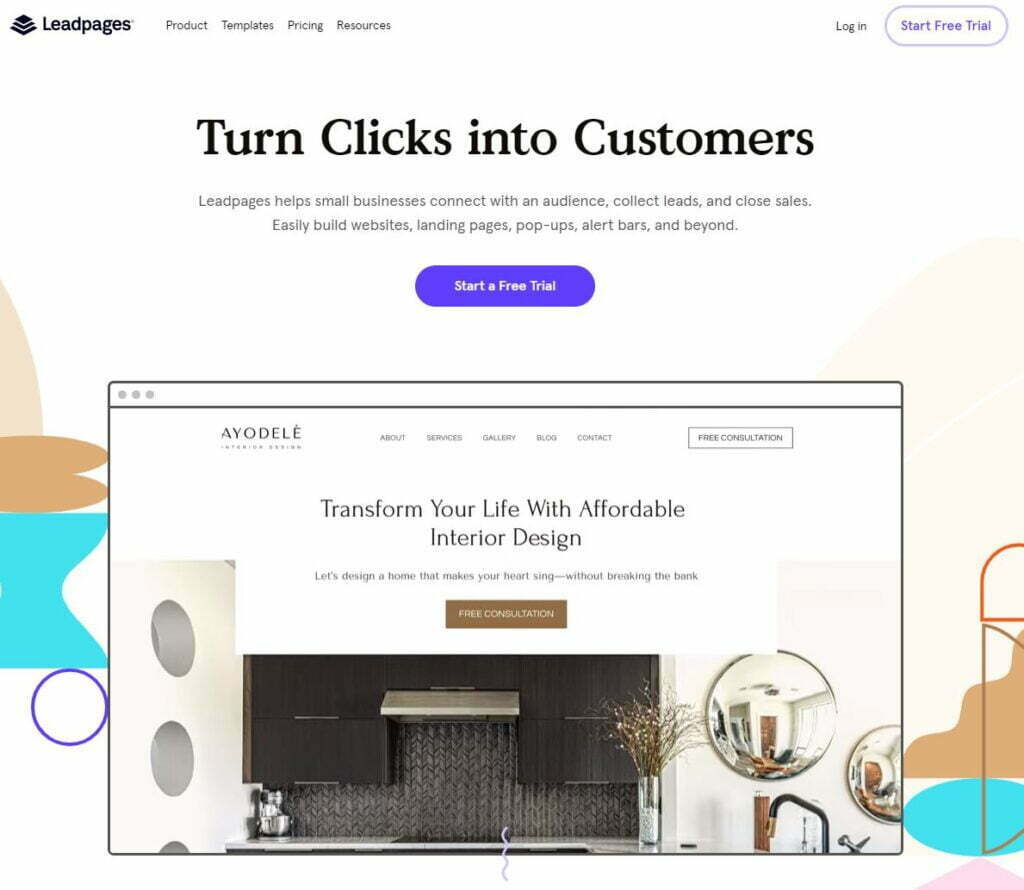 Leadpages Home page