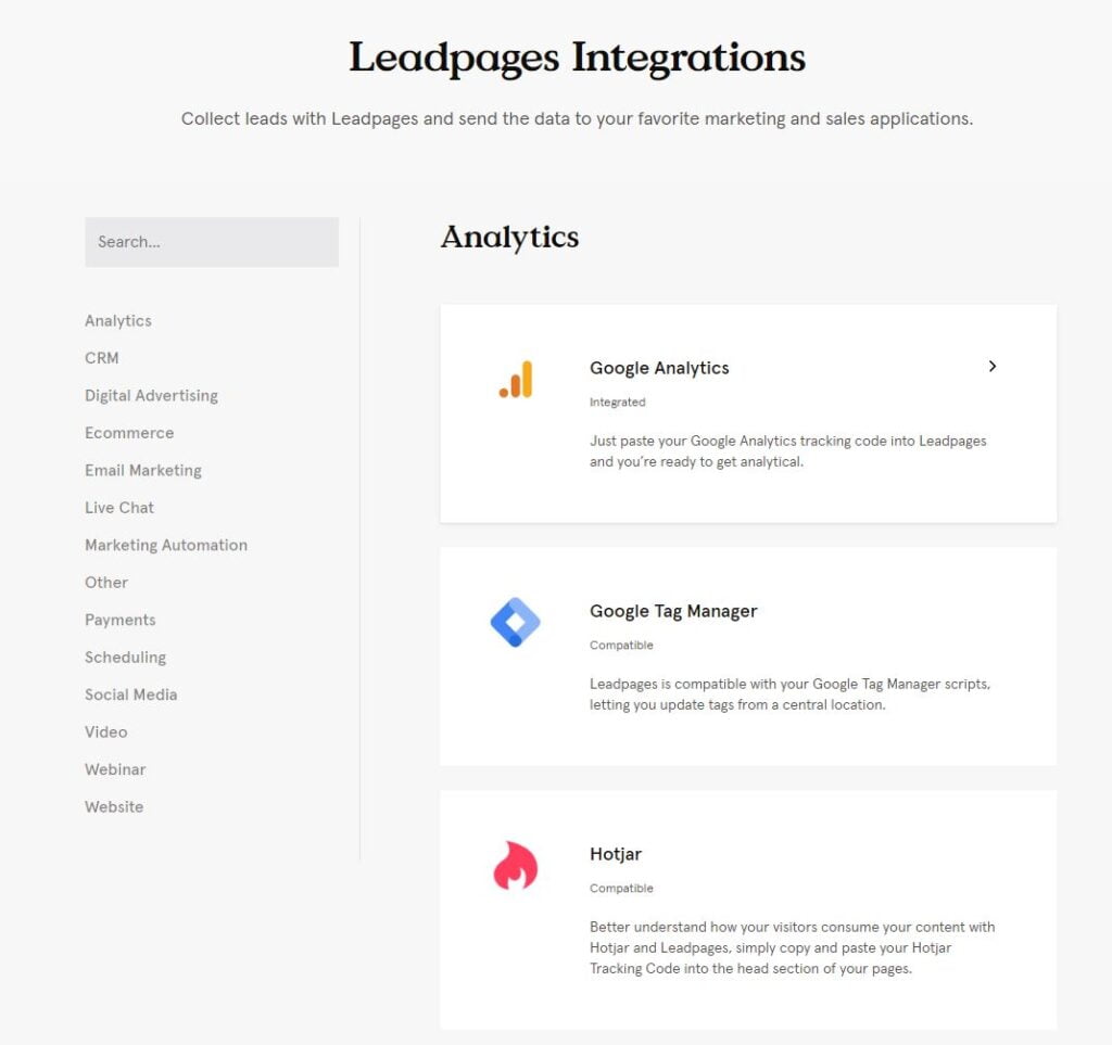 Leadpages Integrations