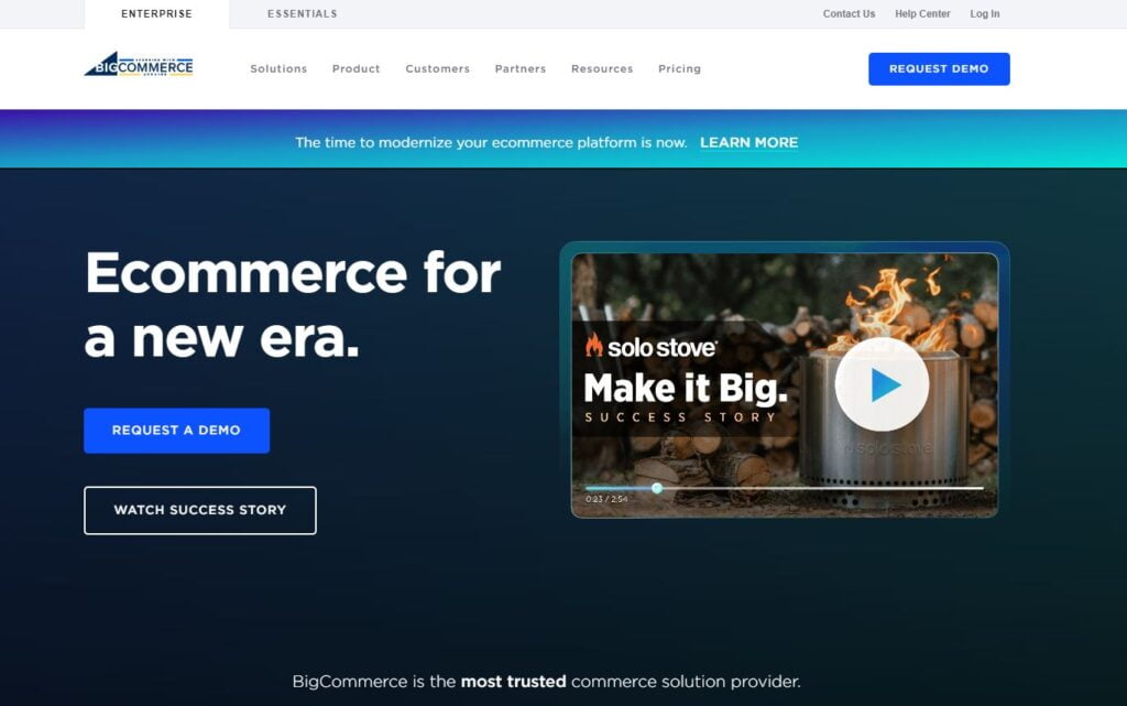 BigCommerce Home page