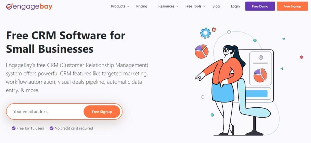 EngageBay Free CRM-Listed as one of the best free CRM Software.