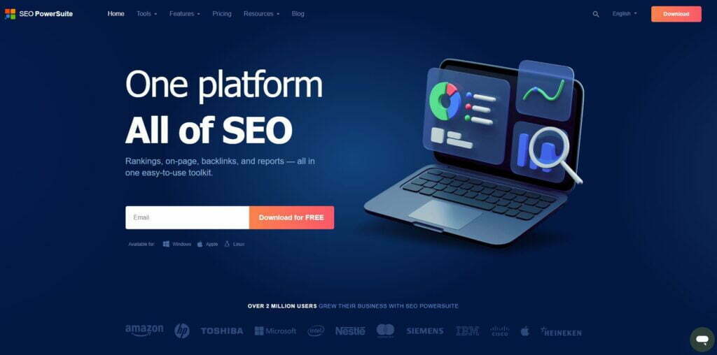 SEO Powersuite Home Page