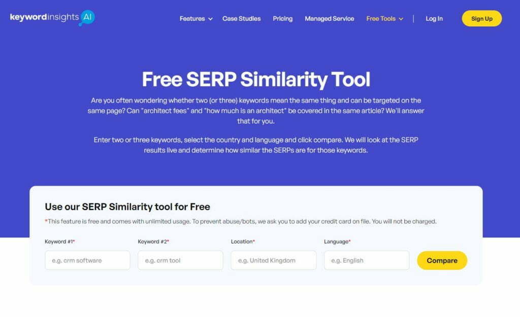 SERP Similarity - Listed as one of the best free SEO tools.