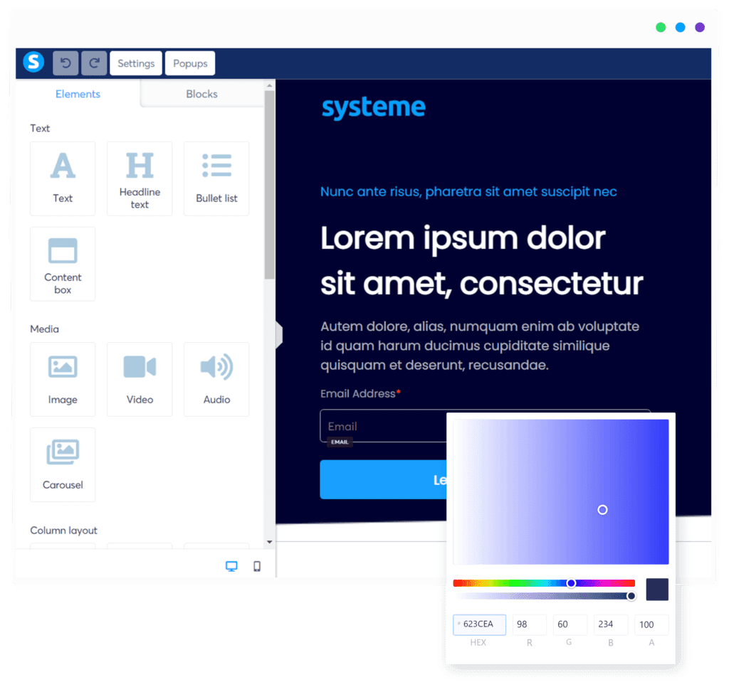 Sesteme.io Website Builder