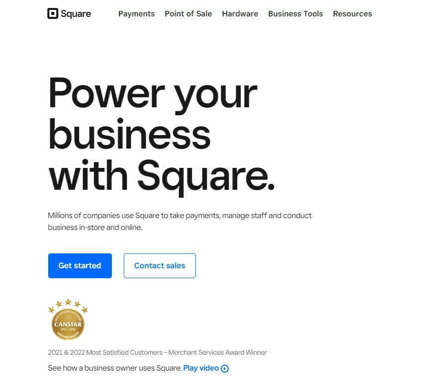 Square Online Home Page