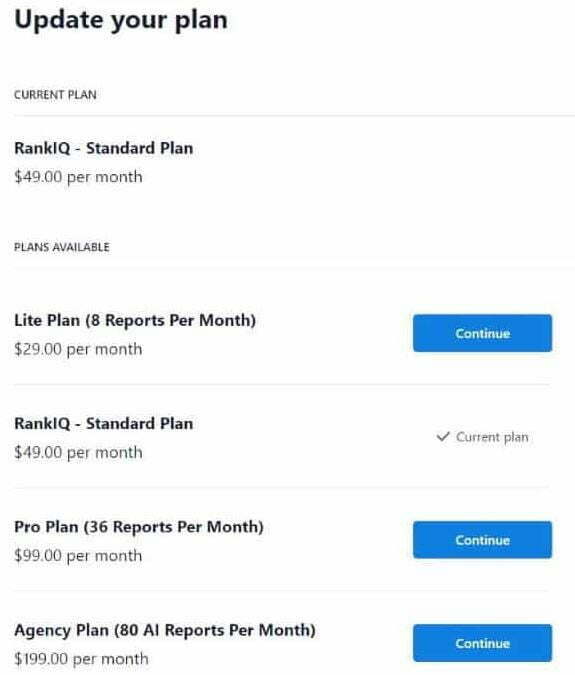 Rankiq plans inside