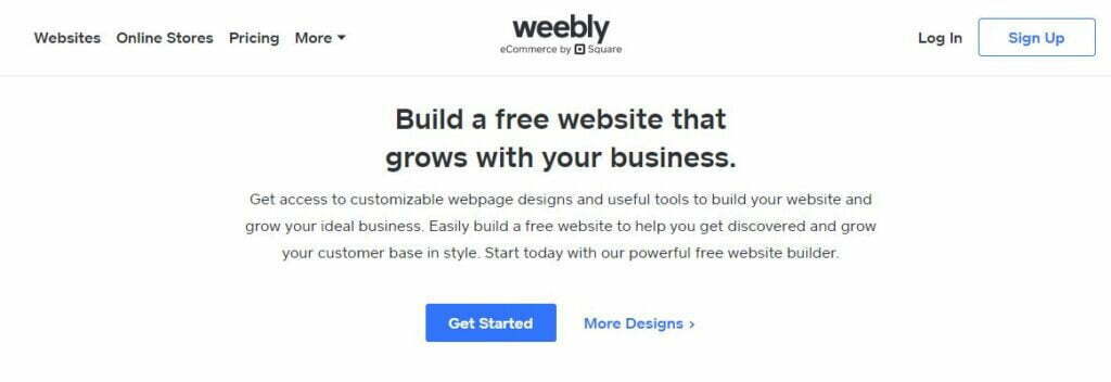 Weebly free website builder