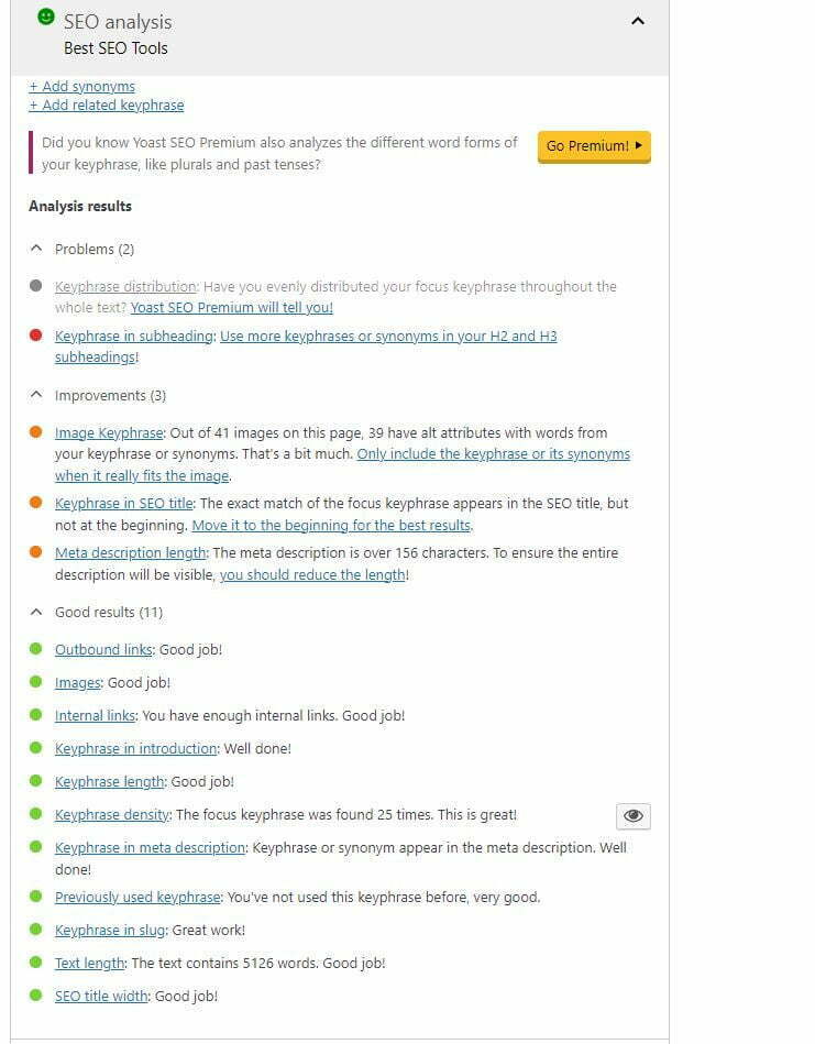 Yoast SEO Analysis - Listed as one of the best free SEO tools.