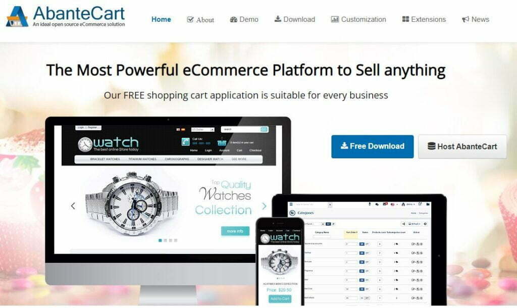 AbanteCart free online shopping cart software