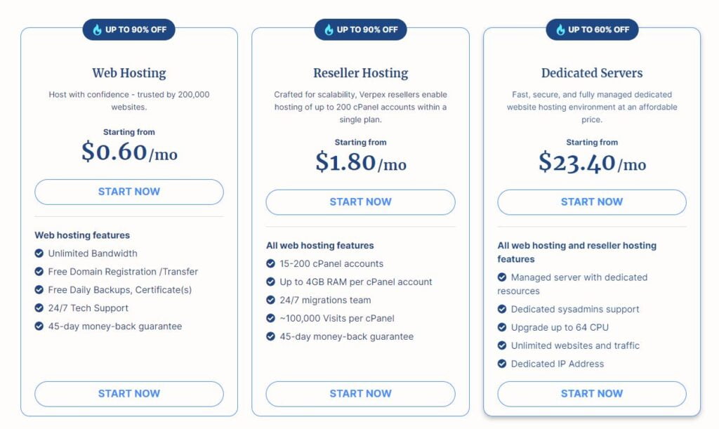 Verpex Pricing